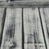 black and white rustic farmhouse serving tray made from cedar with black handles on either side