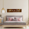 an Early American stained rustic sign made of cedar fence pickets that reads Give it to God and Go to Sleep