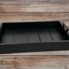 rustic black serving tray with black handles