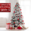 beautiful Christmas sign with a red and black background and sharp white lettering that says K. Kringle Co Coffee & Cocoa