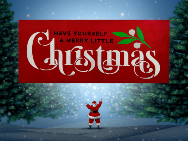 beautiful unique red Christmas sign that says Have Yourself a Merry Little Christmas